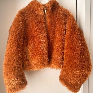 Cozy Faux Fur Jacket in Vibrant Brown